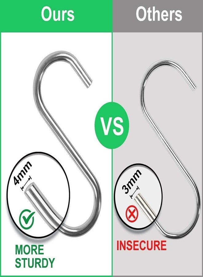 Blendmix Heavy Duty S Hooks for Hanging | S Shaped Hooks for Hanging| S Hooks for Kitchen,Clothes,Office, Steel S Hooks,Cloth Hanger Hook (CAP, Pack of 24) - Image 2